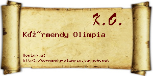 Körmendy Olimpia névjegykártya