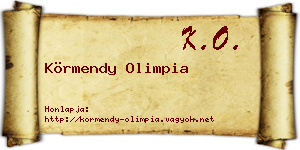 Körmendy Olimpia névjegykártya